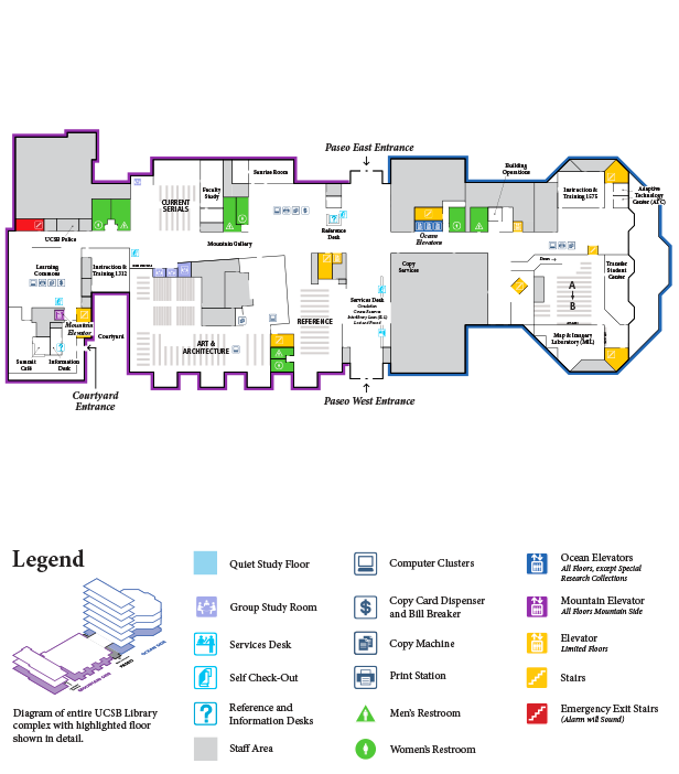 UCSB Library 1st Floor Map | UCSB Library