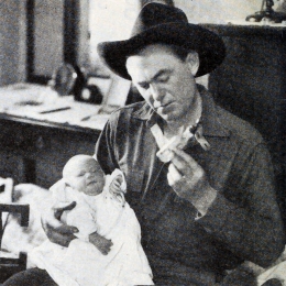  Harry Carey and his son Harry Carey, Jr., at 8 days old